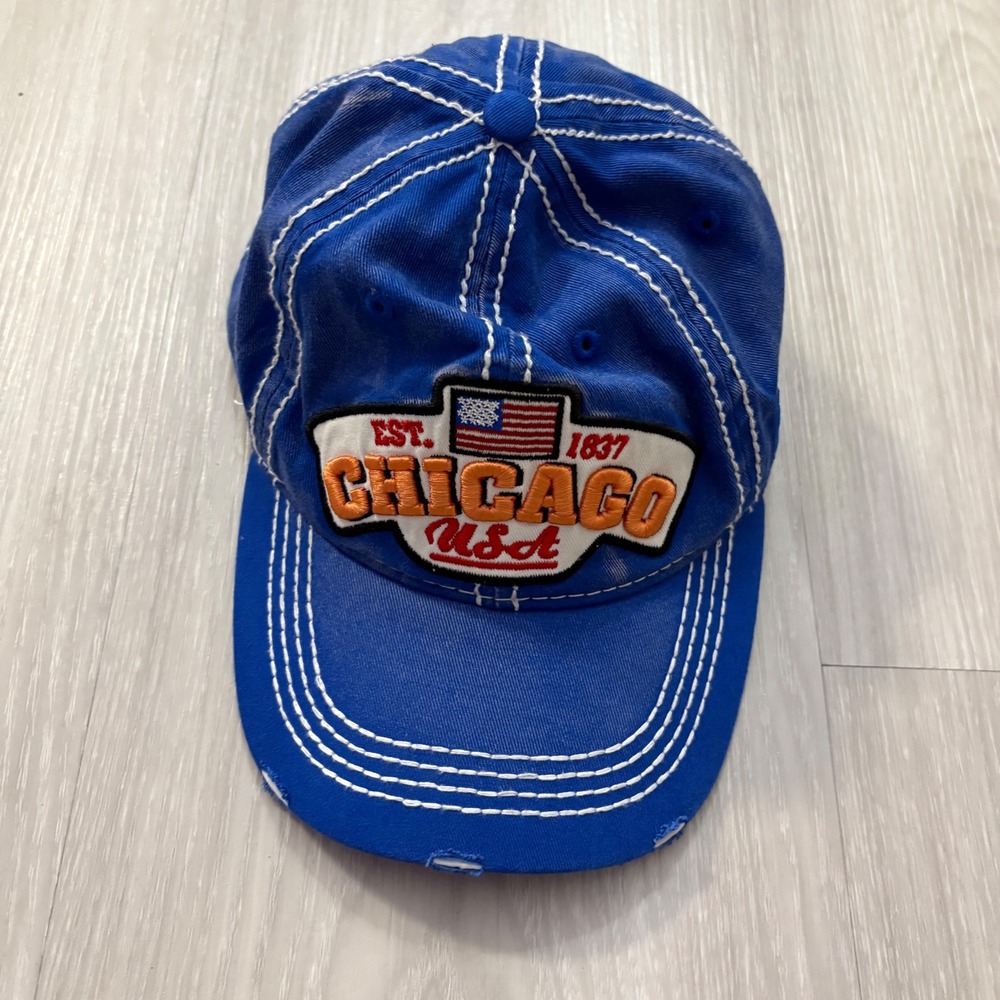City Hats Chicago Est 1837 Embroidered Blue Baseball Cap Snapback